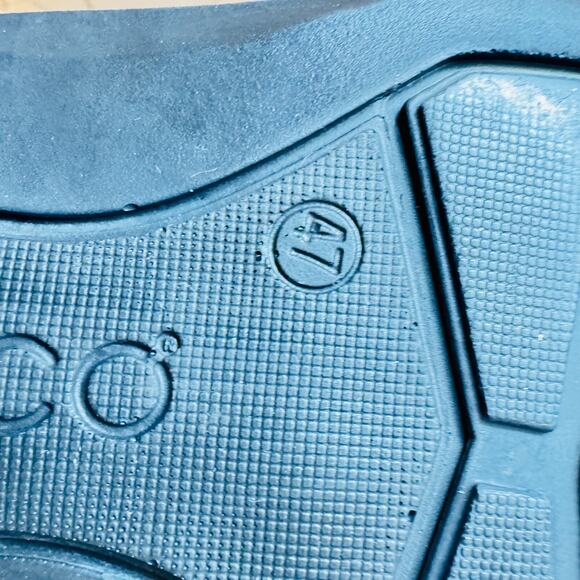 Ecco Shoes Mens EU 47 US 13 Black Leather Driving Loafers Slip On Casual Comfort - Picture 12 of 13